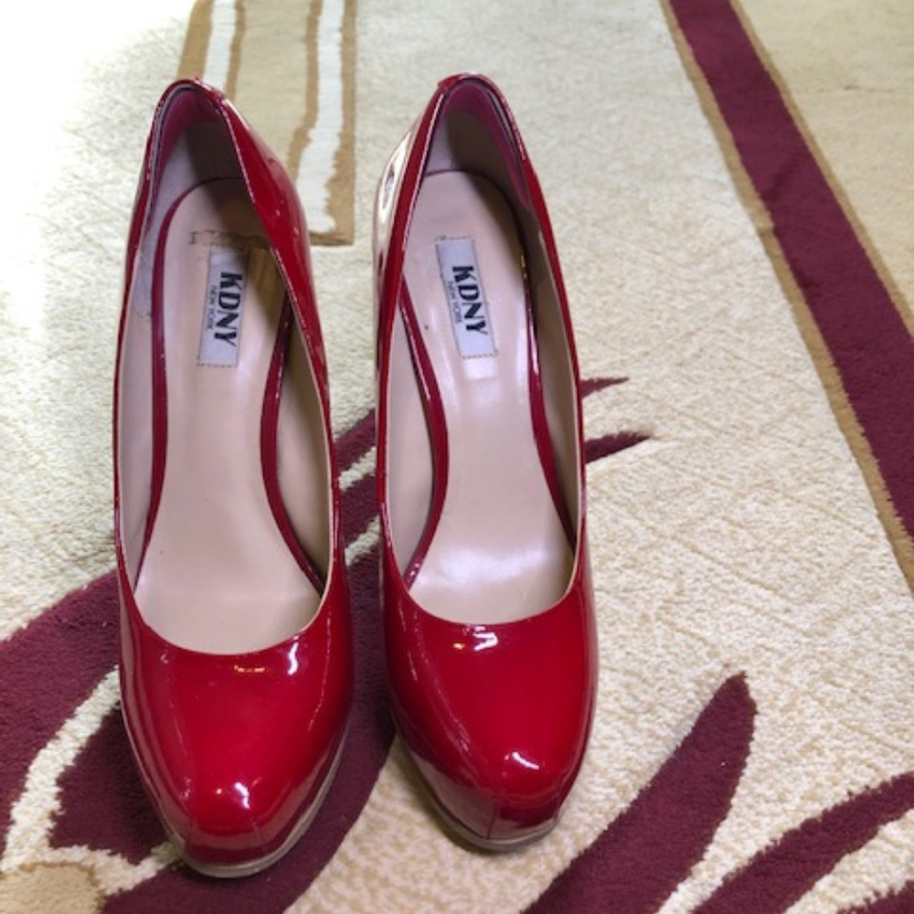 KDNY Red Patent Leather Pumps 10